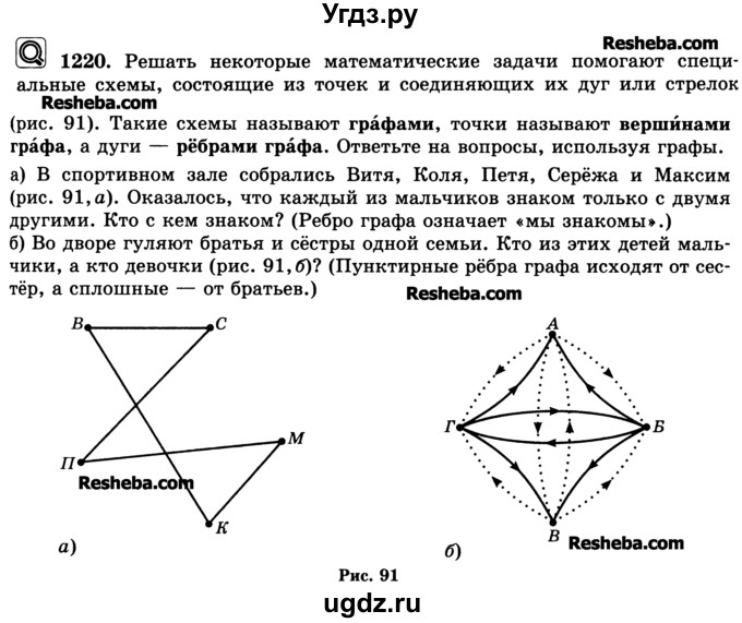 ГДЗ (Учебник) по математике 6 класс Н.Я. Виленкин / номер / 1220