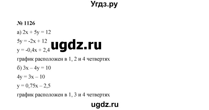 ГДЗ (Решебник к учебнику 2022) по алгебре 7 класс Ю.Н. Макарычев / номер номер / 1126