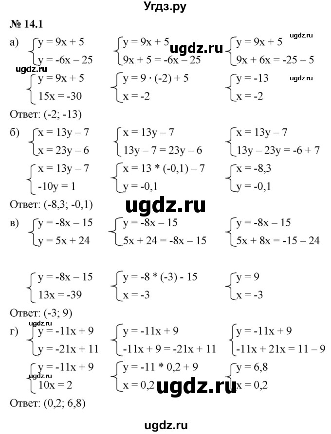 ГДЗ (Решебник к задачнику 2021) по алгебре 7 класс (Учебник, Задачник) А.Г. Мордкович / §14 / 14.1