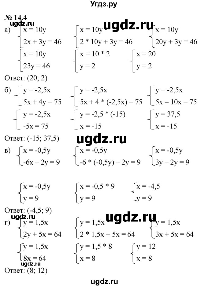 ГДЗ (Решебник к задачнику 2021) по алгебре 7 класс (Учебник, Задачник) А.Г. Мордкович / §14 / 14.4