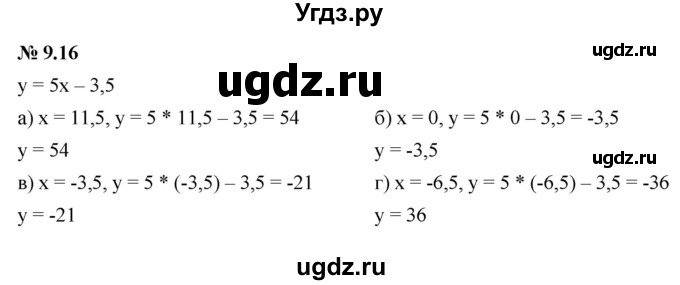 ГДЗ (Решебник к задачнику 2021) по алгебре 7 класс (Учебник, Задачник) А.Г. Мордкович / §9 / 9.16