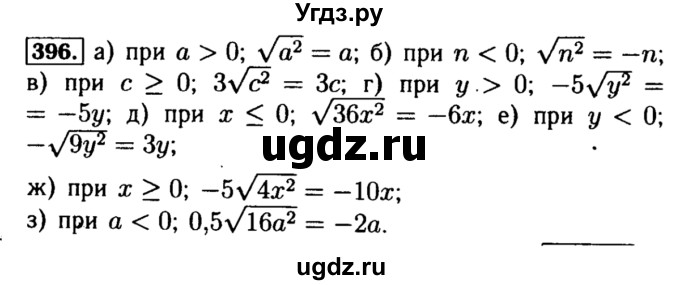 ГДЗ (Решебник №1 к учебнику 2015) по алгебре 8 класс Ю.Н. Макарычев / номер / 396
