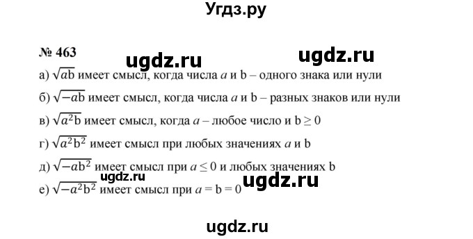 ГДЗ (Решебник к учебнику 2023) по алгебре 8 класс Ю.Н. Макарычев / номер / 463
