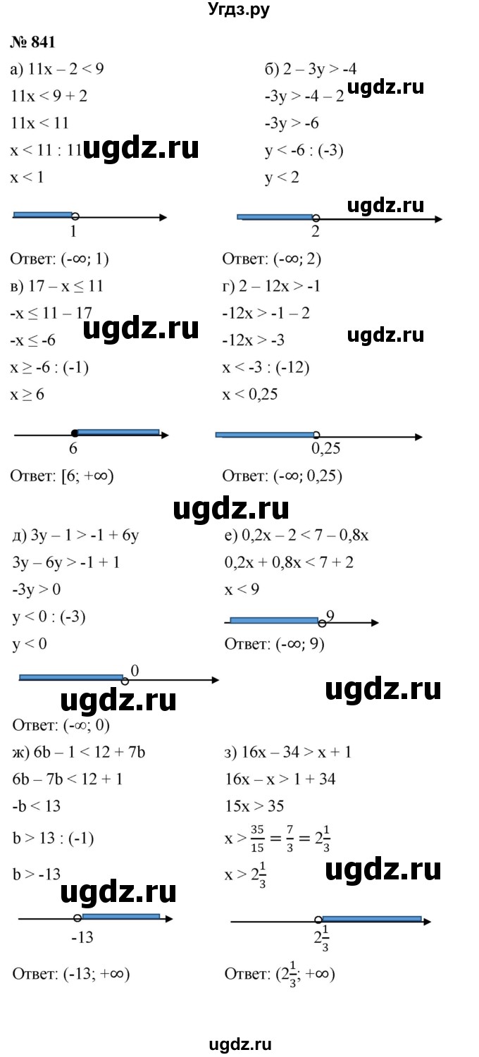 ГДЗ (Решебник к учебнику 2022) по алгебре 8 класс Ю.Н. Макарычев / номер / 841