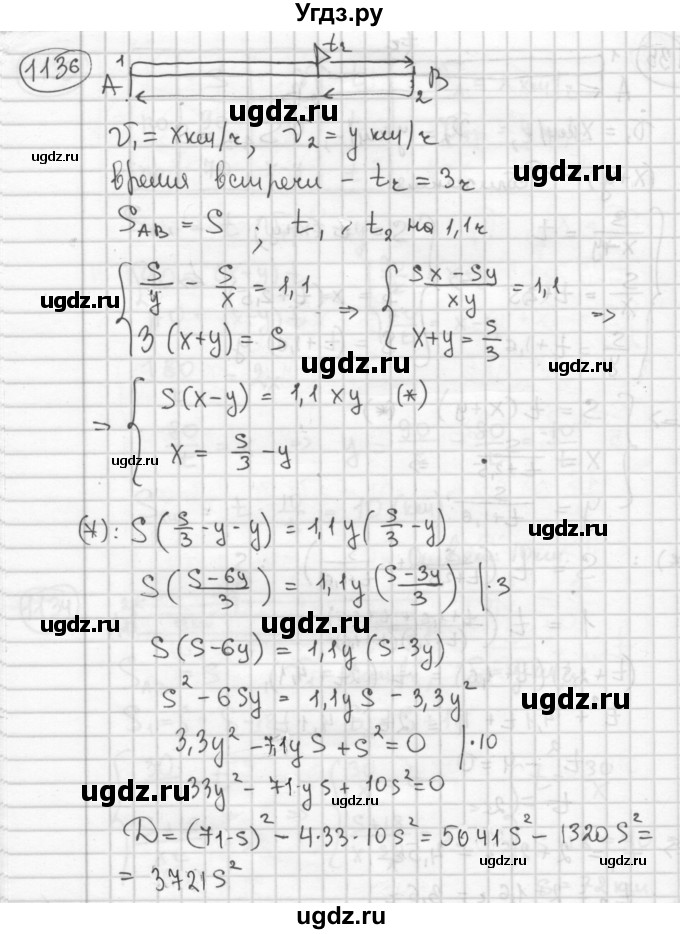ГДЗ (Решебник №2 к учебнику 2015) по алгебре 8 класс Ю.Н. Макарычев / номер / 1136
