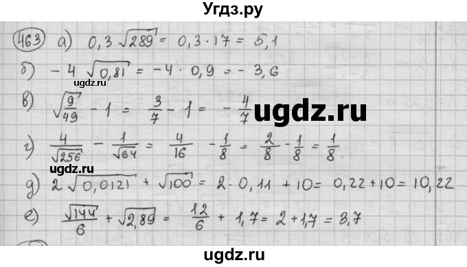 ГДЗ (Решебник №2 к учебнику 2015) по алгебре 8 класс Ю.Н. Макарычев / номер / 463