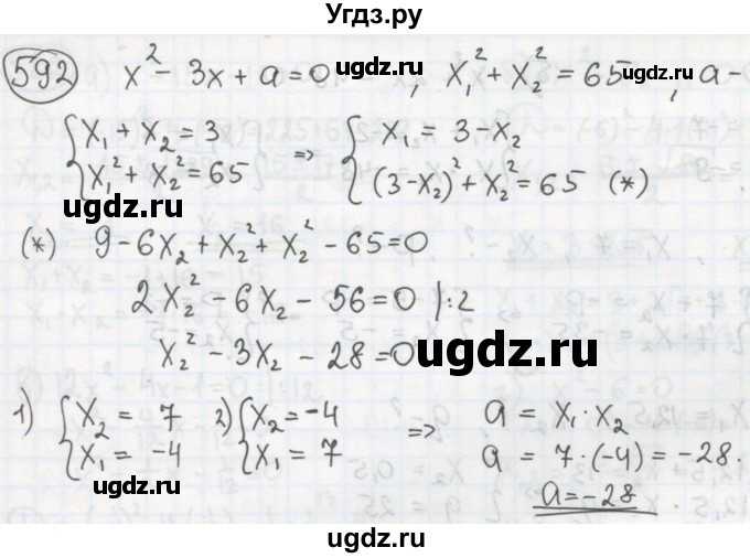 ГДЗ (Решебник №2 к учебнику 2015) по алгебре 8 класс Ю.Н. Макарычев / номер / 592