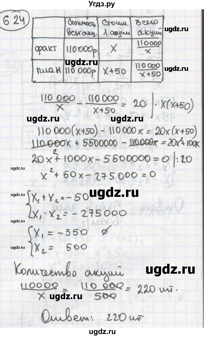 ГДЗ (Решебник №2 к учебнику 2015) по алгебре 8 класс Ю.Н. Макарычев / номер / 624
