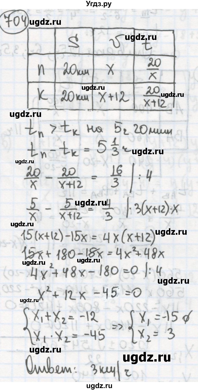 ГДЗ (Решебник №2 к учебнику 2015) по алгебре 8 класс Ю.Н. Макарычев / номер / 704