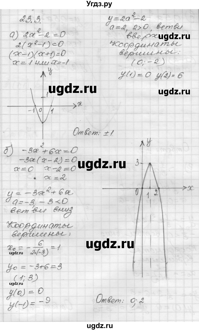 ГДЗ (Решебник №1 к задачнику 2015) по алгебре 8 класс (Учебник, Задачник) Мордкович А.Г. / §23 / 23.3