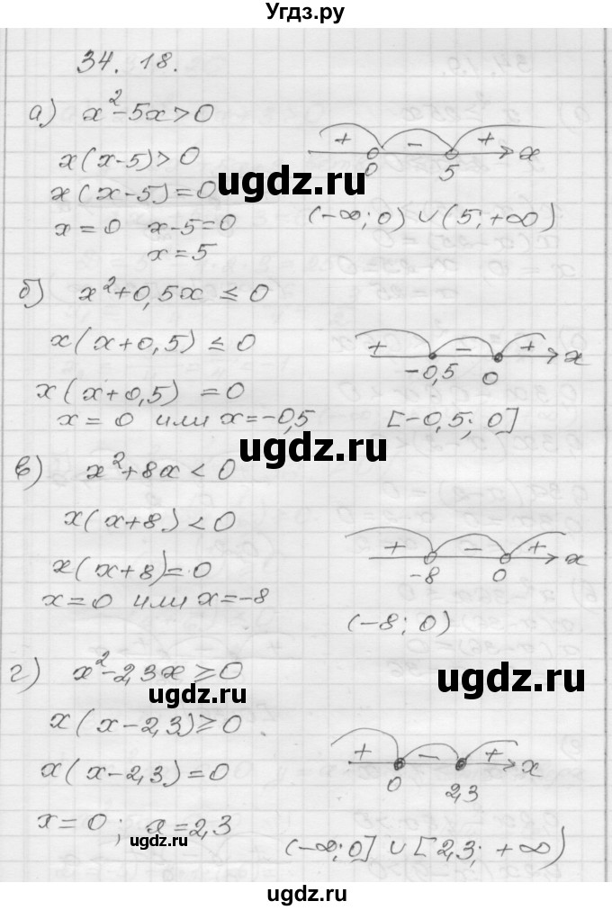 ГДЗ (Решебник №1 к задачнику 2015) по алгебре 8 класс (Учебник, Задачник) Мордкович А.Г. / §34 / 34.18