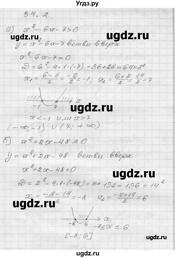 ГДЗ (Решебник №1 к задачнику 2015) по алгебре 8 класс (Учебник, Задачник) Мордкович А.Г. / §34 / 34.2