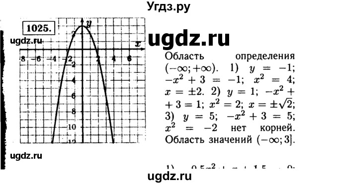 ГДЗ (Решебник №1 к учебнику 2015) по алгебре 9 класс Ю.Н. Макарычев / номер / 1025