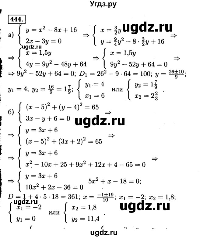 ГДЗ (Решебник №1 к учебнику 2015) по алгебре 9 класс Ю.Н. Макарычев / номер / 444