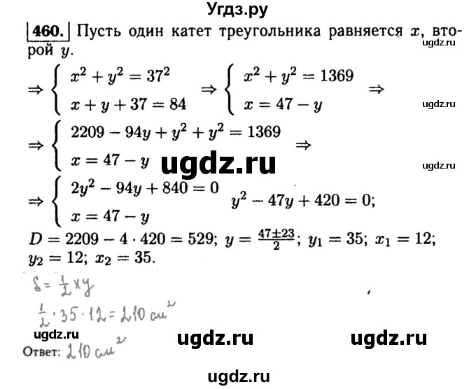 ГДЗ (Решебник №1 к учебнику 2015) по алгебре 9 класс Ю.Н. Макарычев / номер / 460