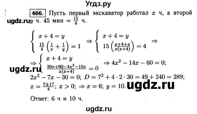 ГДЗ (Решебник №1 к учебнику 2015) по алгебре 9 класс Ю.Н. Макарычев / номер / 466