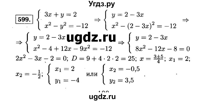 ГДЗ (Решебник №1 к учебнику 2015) по алгебре 9 класс Ю.Н. Макарычев / номер / 599