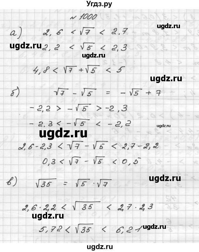 ГДЗ (Решебник №2 к учебнику 2015) по алгебре 9 класс Ю.Н. Макарычев / номер / 1000