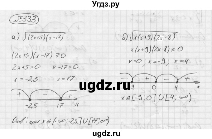 ГДЗ (Решебник №2 к учебнику 2015) по алгебре 9 класс Ю.Н. Макарычев / номер / 333