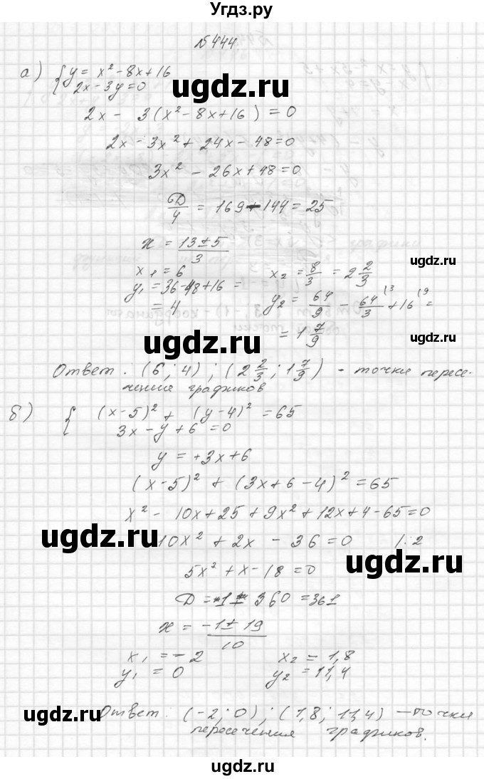ГДЗ (Решебник №2 к учебнику 2015) по алгебре 9 класс Ю.Н. Макарычев / номер / 444
