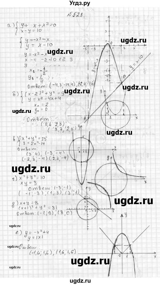 ГДЗ (Решебник №2 к учебнику 2015) по алгебре 9 класс Ю.Н. Макарычев / номер / 523