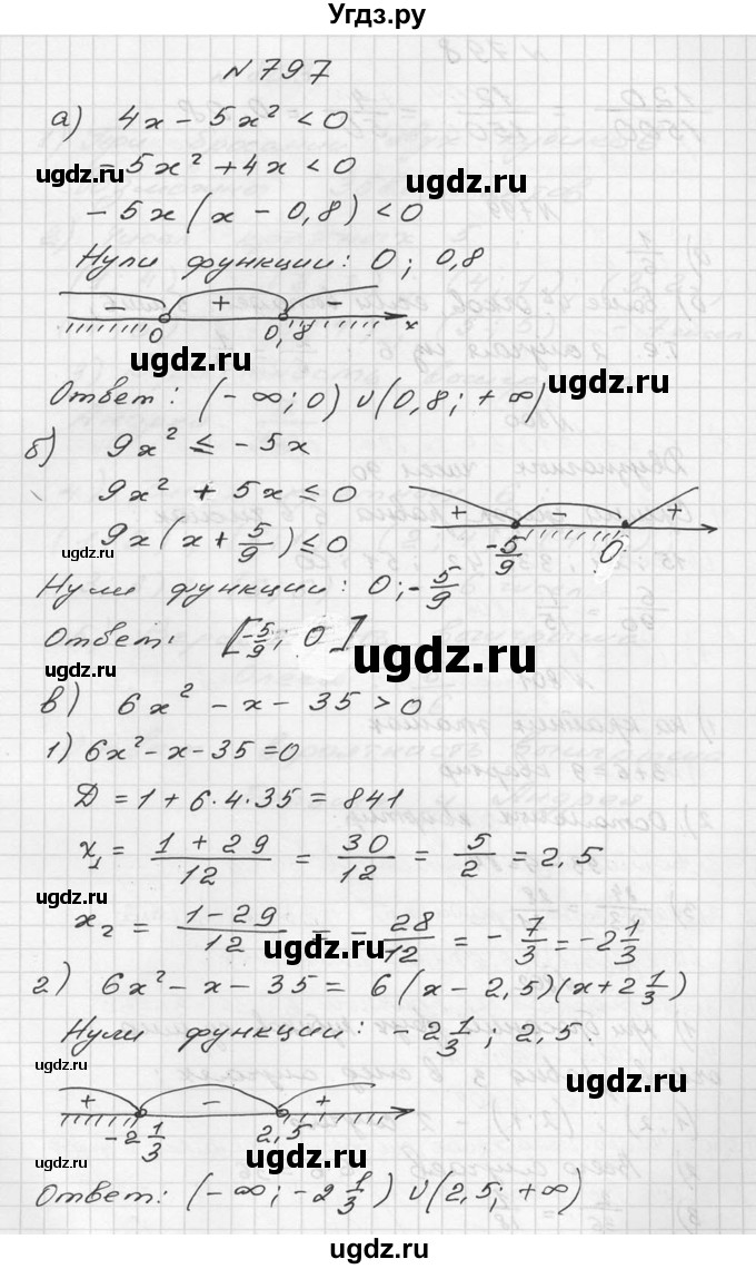 ГДЗ (Решебник №2 к учебнику 2015) по алгебре 9 класс Ю.Н. Макарычев / номер / 797