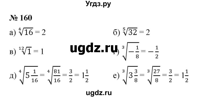 ГДЗ (Решебник к учебнику 2021) по алгебре 9 класс Ю.Н. Макарычев / номер / 160