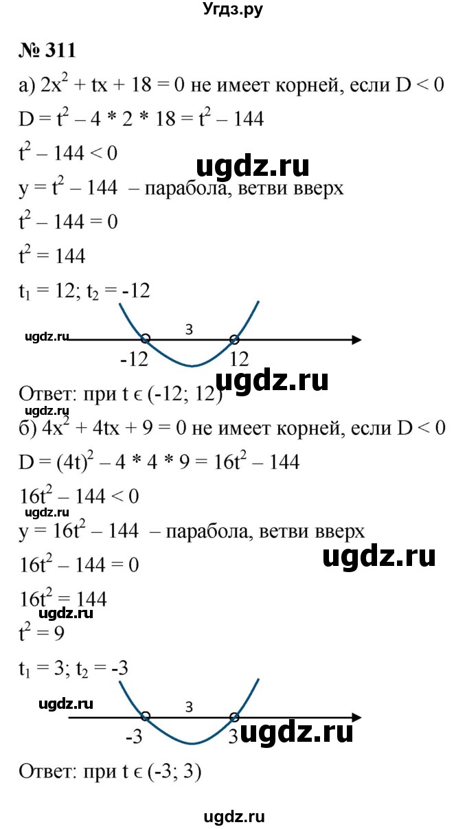 ГДЗ (Решебник к учебнику 2021) по алгебре 9 класс Ю.Н. Макарычев / номер / 311