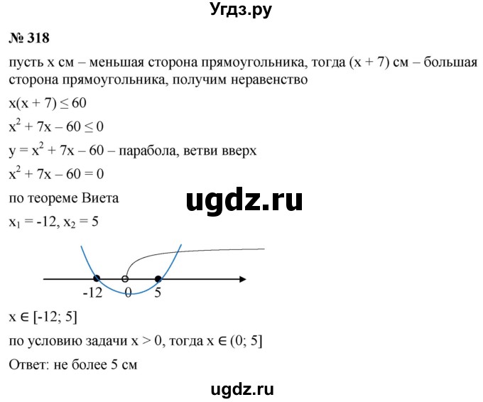 ГДЗ (Решебник к учебнику 2021) по алгебре 9 класс Ю.Н. Макарычев / номер / 318