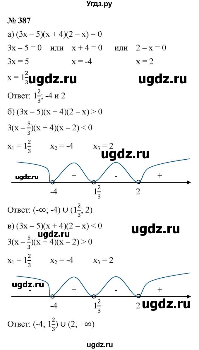 ГДЗ (Решебник к учебнику 2021) по алгебре 9 класс Ю.Н. Макарычев / номер / 387