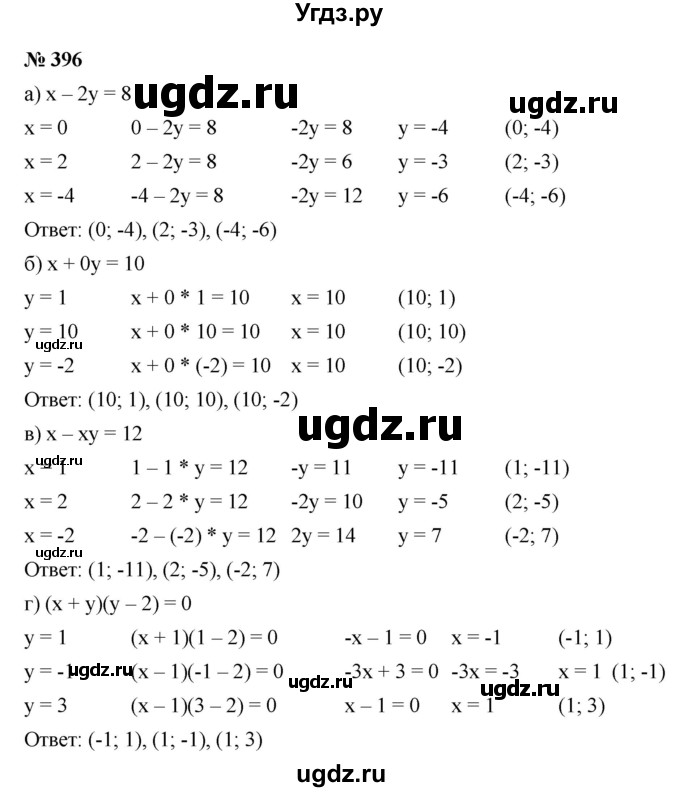 ГДЗ (Решебник к учебнику 2021) по алгебре 9 класс Ю.Н. Макарычев / номер / 396
