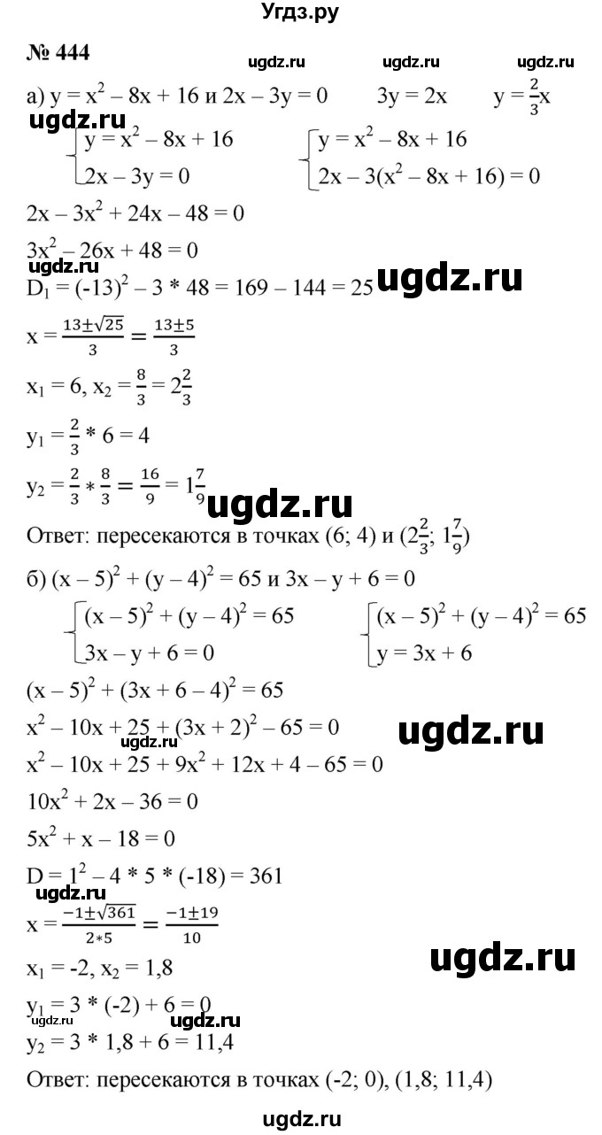 ГДЗ (Решебник к учебнику 2021) по алгебре 9 класс Ю.Н. Макарычев / номер / 444