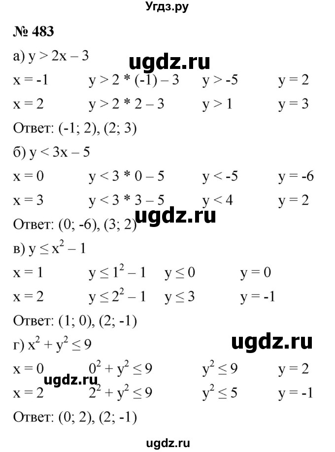 ГДЗ (Решебник к учебнику 2021) по алгебре 9 класс Ю.Н. Макарычев / номер / 483