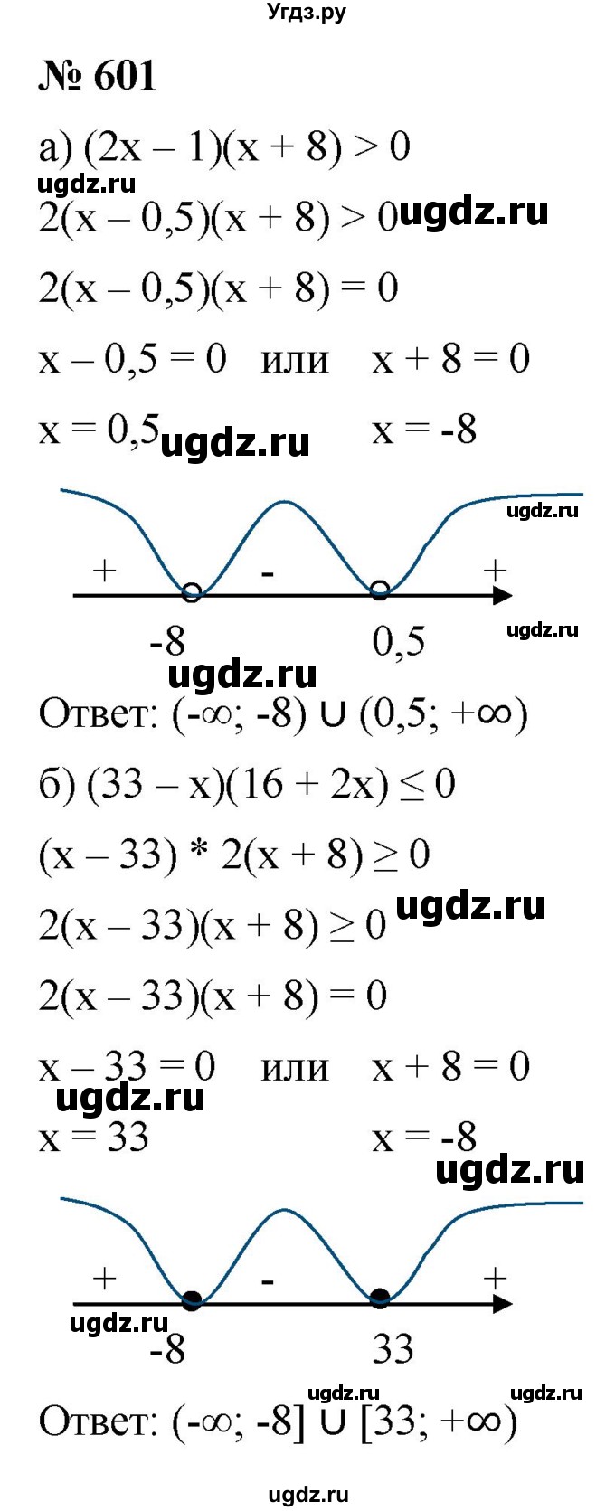 ГДЗ (Решебник к учебнику 2021) по алгебре 9 класс Ю.Н. Макарычев / номер / 601