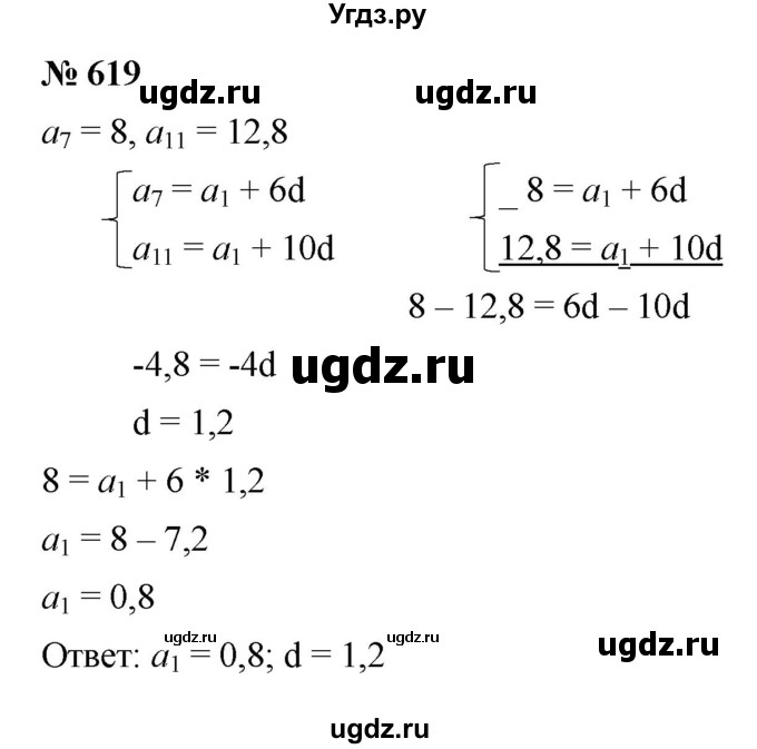 ГДЗ (Решебник к учебнику 2021) по алгебре 9 класс Ю.Н. Макарычев / номер / 619