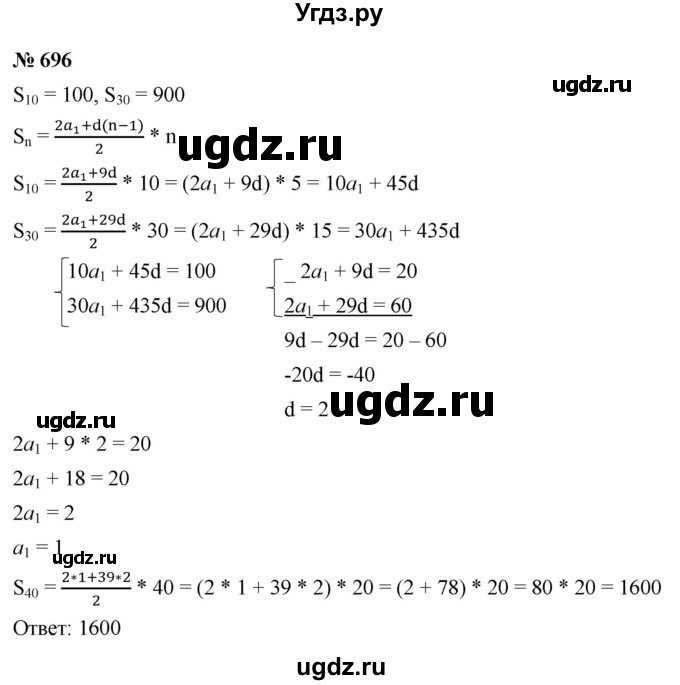 ГДЗ (Решебник к учебнику 2021) по алгебре 9 класс Ю.Н. Макарычев / номер / 696