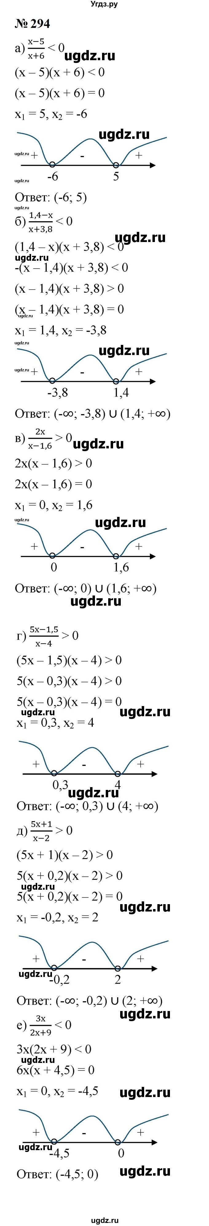 ГДЗ (Решебник к учебнику 2023) по алгебре 9 класс Ю.Н. Макарычев / номер / 294