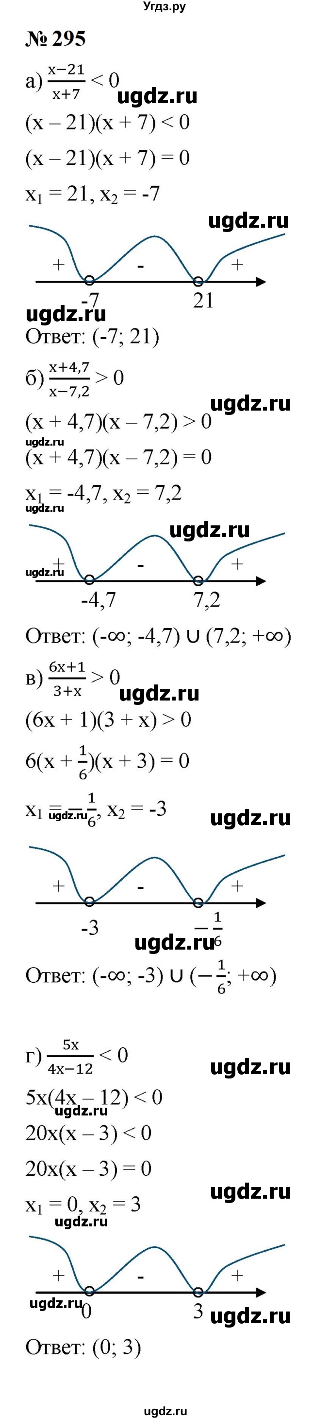 ГДЗ (Решебник к учебнику 2023) по алгебре 9 класс Ю.Н. Макарычев / номер / 295