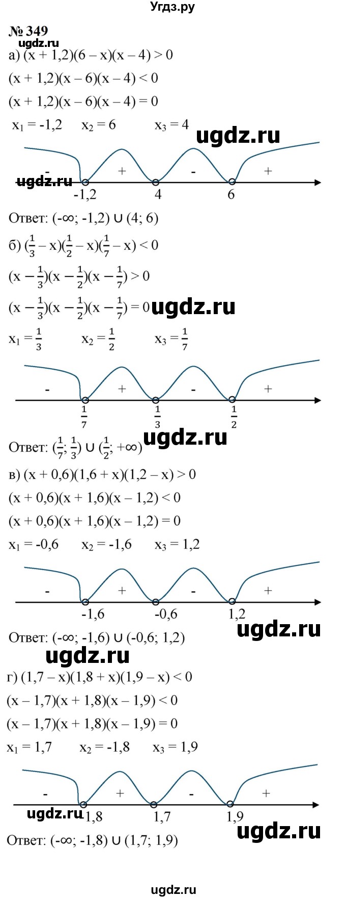 ГДЗ (Решебник к учебнику 2023) по алгебре 9 класс Ю.Н. Макарычев / номер / 349