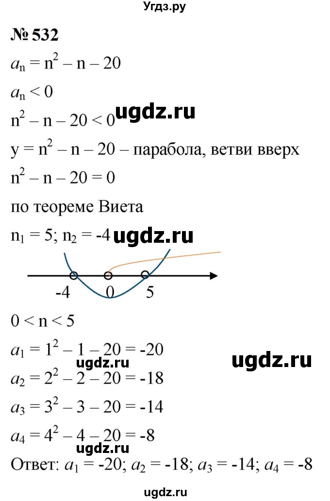 ГДЗ (Решебник к учебнику 2023) по алгебре 9 класс Ю.Н. Макарычев / номер / 532