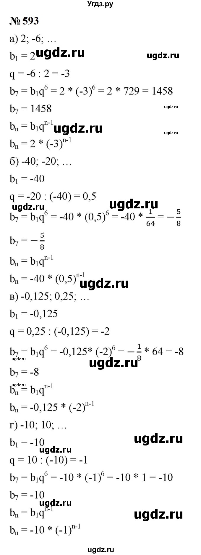 ГДЗ (Решебник к учебнику 2023) по алгебре 9 класс Ю.Н. Макарычев / номер / 593