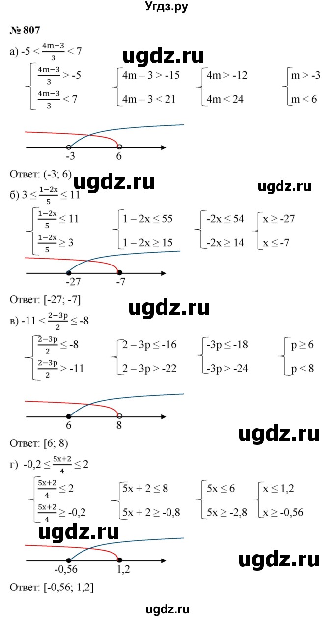 ГДЗ (Решебник к учебнику 2023) по алгебре 9 класс Ю.Н. Макарычев / номер / 807