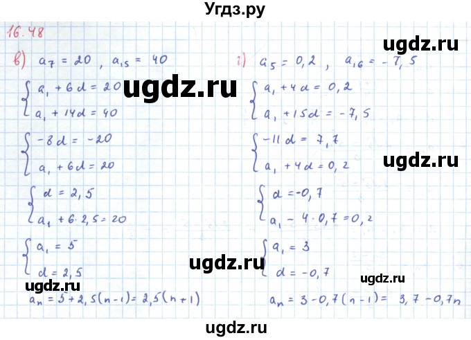ГДЗ (Решебник к задачнику 2019) по алгебре 9 класс (Учебник, Задачник) Мордкович А.Г. / § 16 / 16.48(продолжение 2)