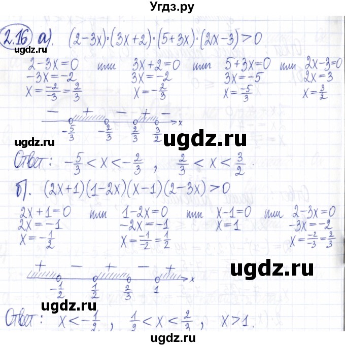 ГДЗ (Решебник к задачнику 2021) по алгебре 9 класс (Учебник, Задачник) Мордкович А.Г. / § 2 / 2.16