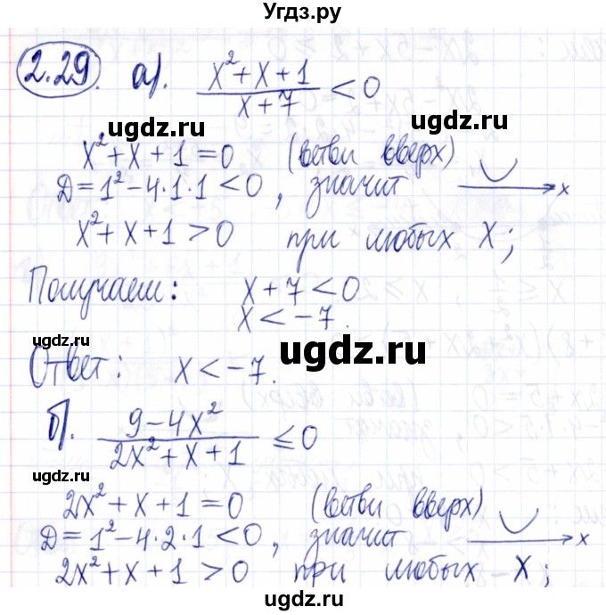 ГДЗ (Решебник к задачнику 2021) по алгебре 9 класс (Учебник, Задачник) Мордкович А.Г. / § 2 / 2.29