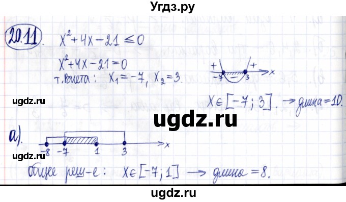 ГДЗ (Решебник к задачнику 2021) по алгебре 9 класс (Учебник, Задачник) Мордкович А.Г. / § 20 / 20.11