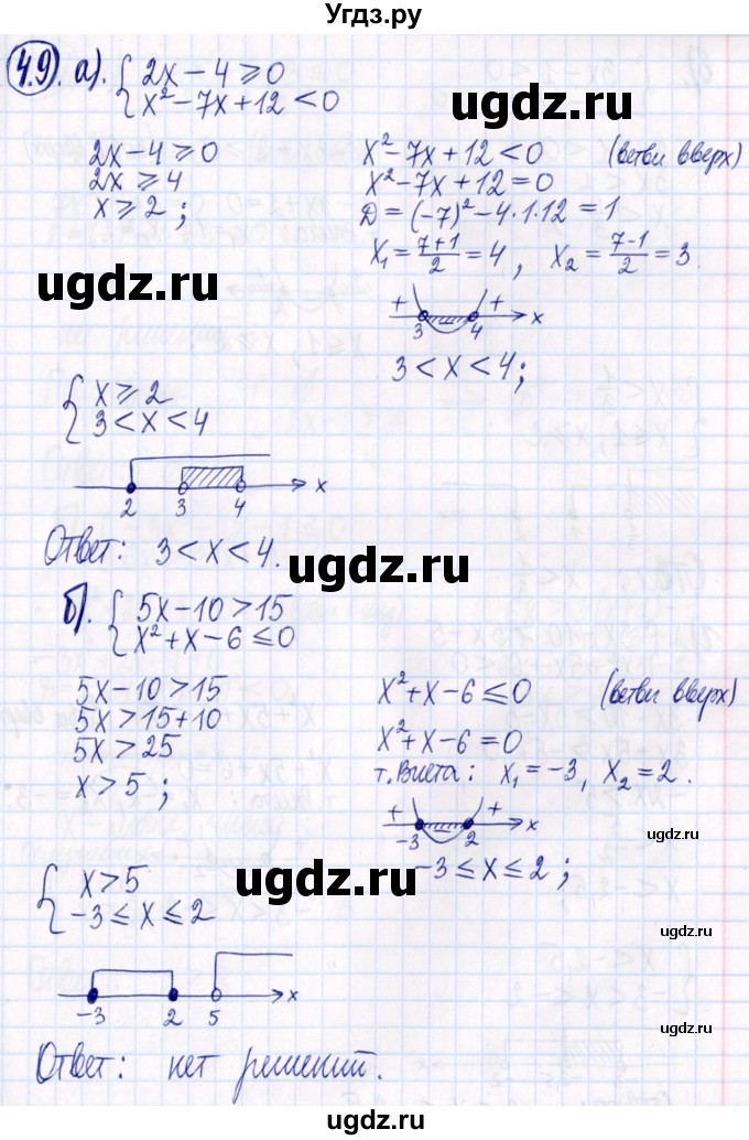 ГДЗ (Решебник к задачнику 2021) по алгебре 9 класс (Учебник, Задачник) Мордкович А.Г. / § 4 / 4.9