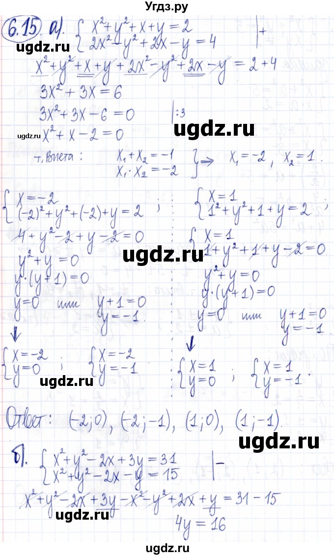 ГДЗ (Решебник к задачнику 2021) по алгебре 9 класс (Учебник, Задачник) Мордкович А.Г. / § 6 / 6.15
