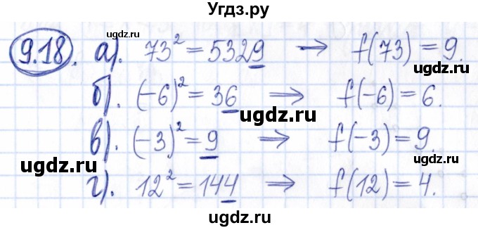 ГДЗ (Решебник к задачнику 2021) по алгебре 9 класс (Учебник, Задачник) Мордкович А.Г. / § 9 / 9.18