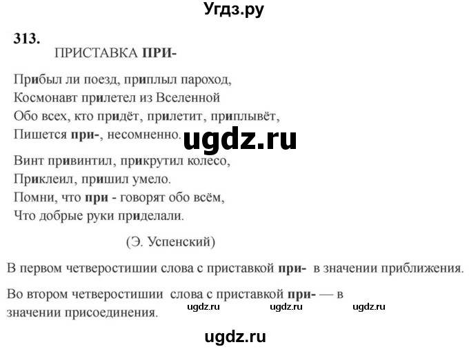 Решебник к учебнику 2023 ГДЗ (Решебник к учебнику 2023) по русскому языку 6 класс М.Т. Баранов / упражнение / 313